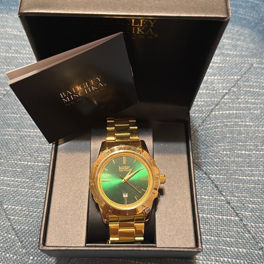 Badgley Mischka gold tone watch